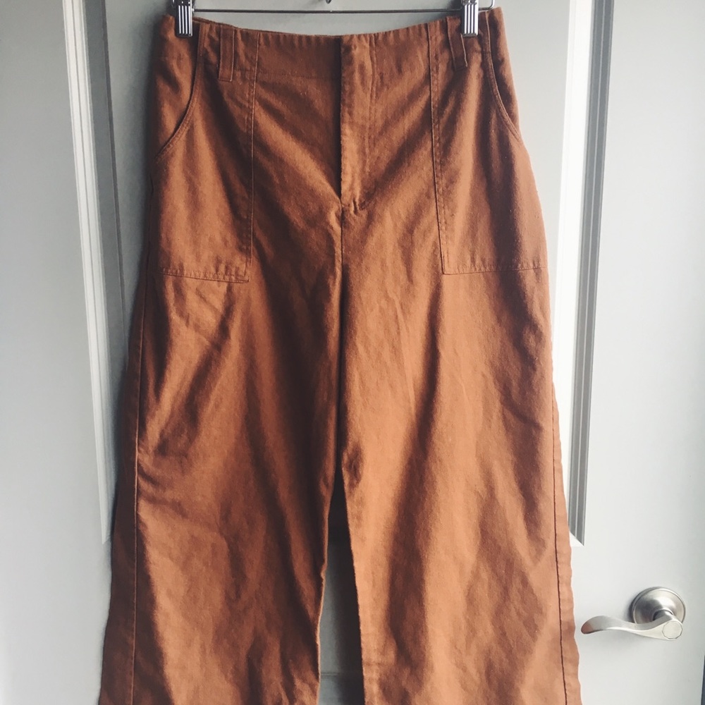Linen wide leg trousers